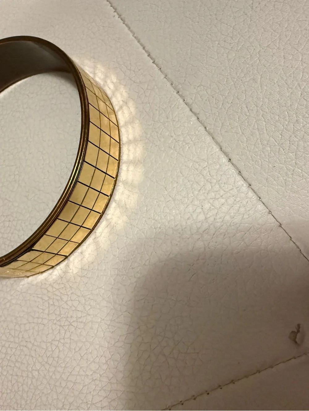 Gold Tone Bangle Bracelet With Gold Tone Squares